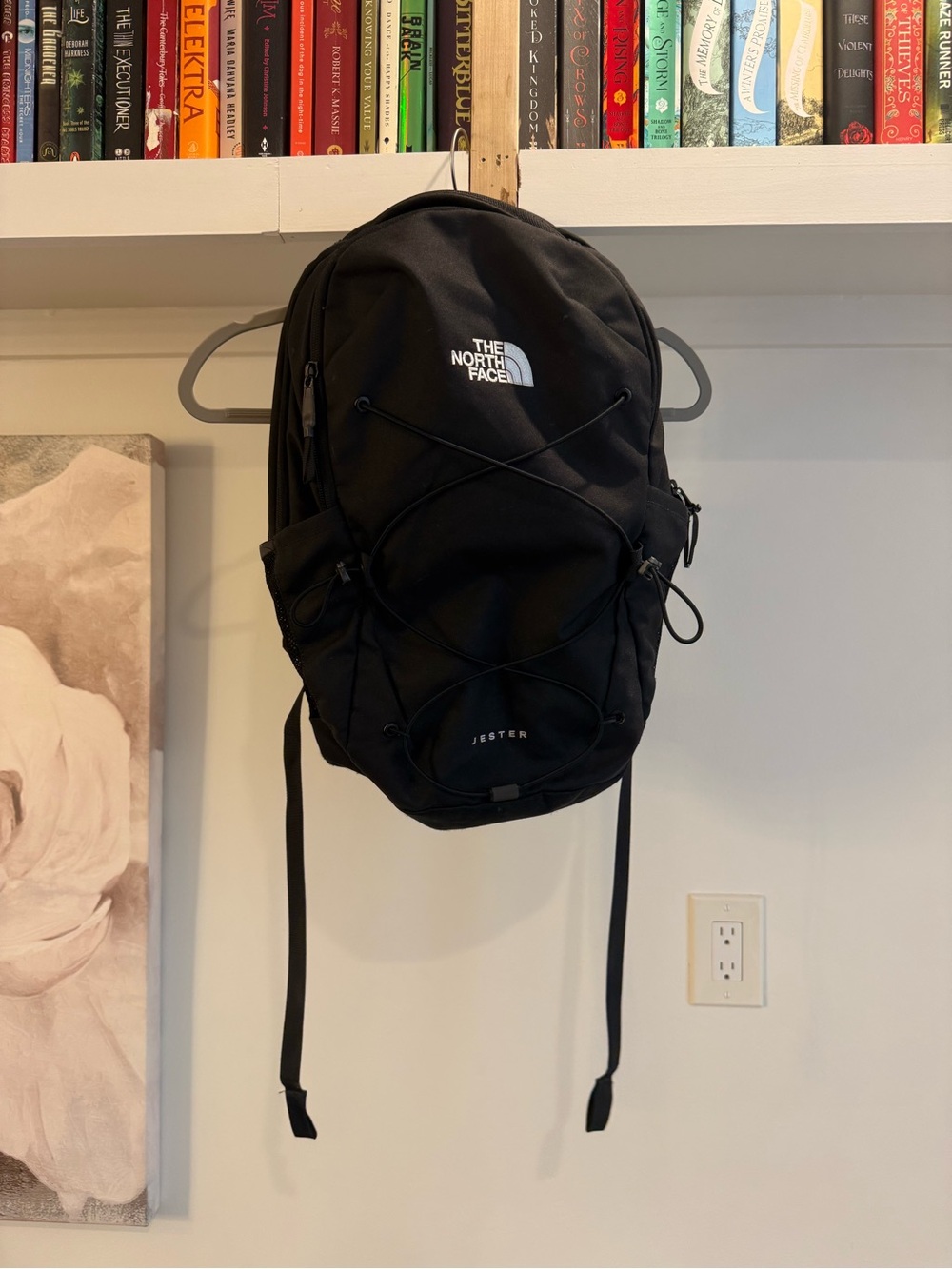 The North Face Jester Backpack in Black with Bungee Front